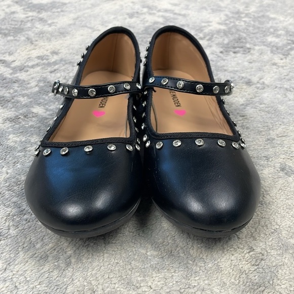 New Steve Madden JRea Crystal Embellished Mary Jane Ballet Flats Black Sz 5 Girl - Picture 3 of 15